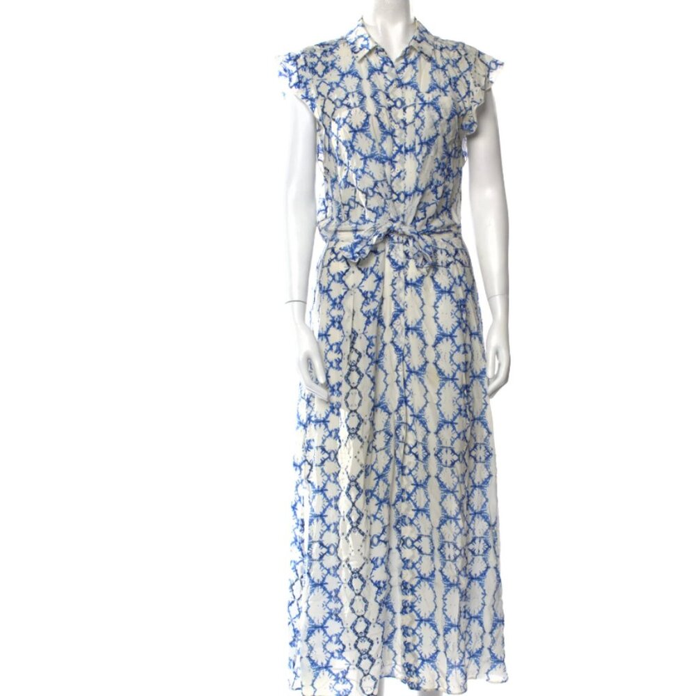 Rebecca Taylor belted button down silk shirtdress size 4